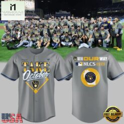 Milwaukee Brewers Take October NLCS Bound Win Our Way 2026 Baseball Jersey, Stylish Baseball Jersey Milwaukee Brewers Take October Nlcs Bound Win Our Way 2026 Baseball Jersey