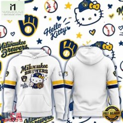 Milwaukee Brewers x Hello Kitty Hoodie, Hot 3D Shirt Trend Milwaukee Brewers X Hello Kitty Hoodie