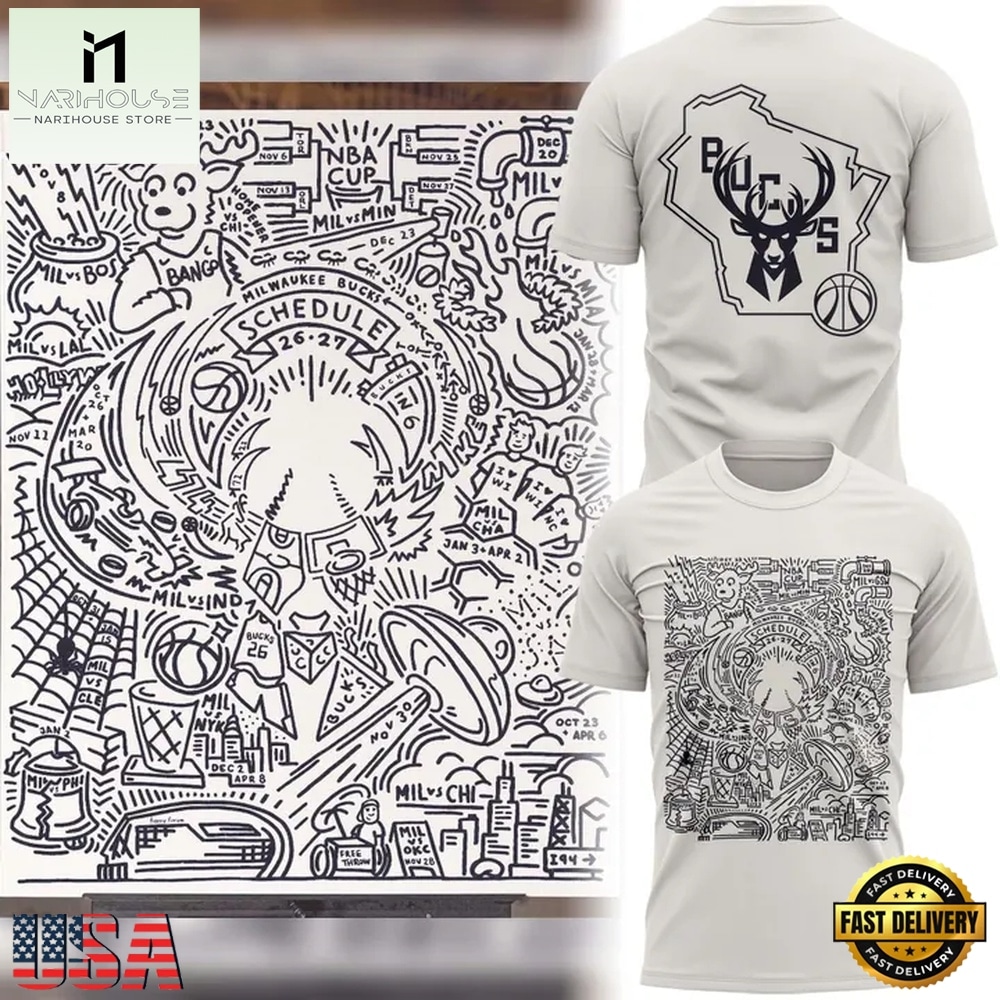 Milwaukee Bucks Schedule 2026 T Shirt, Hot 3D Shirt Trend Milwaukee Bucks Schedule 2026 T Shirt, Hot 3D Shirt Trend