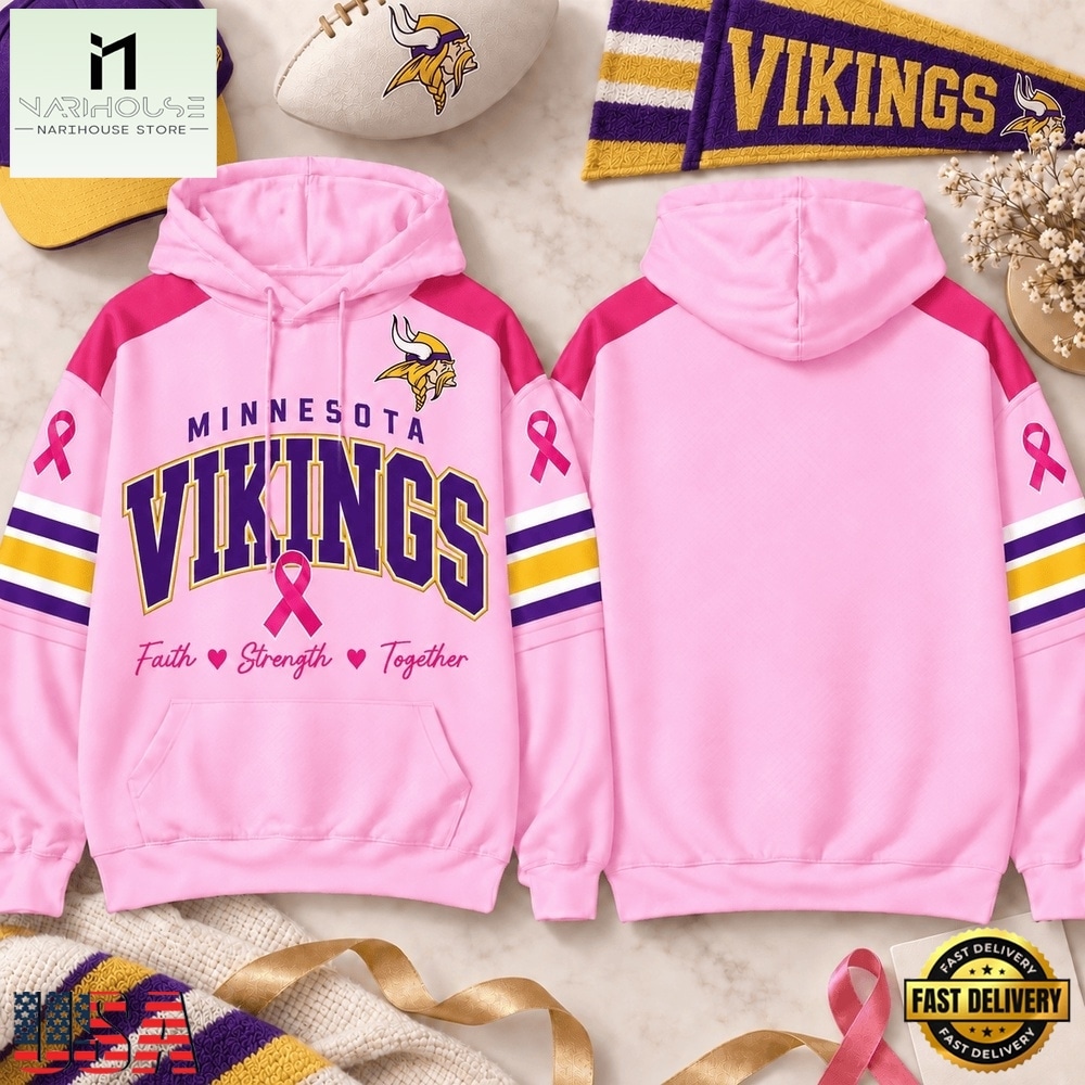 Minnesota Vikings 2026 NFL Breast Cancer Awareness Game Day Hoodie Shirt, NFL Sporty Shirt Minnesota Vikings 2026 NFL Breast Cancer Awareness Game Day Hoodie Shirt, NFL Sporty Shirt