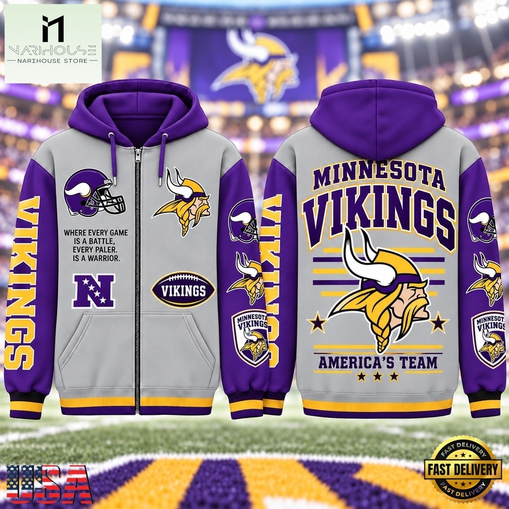 Minnesota Vikings NFL Gridiron Heritage Zip Hoodie, NFL Sporty Shirt Minnesota Vikings NFL Gridiron Heritage Zip Hoodie, NFL Sporty Shirt