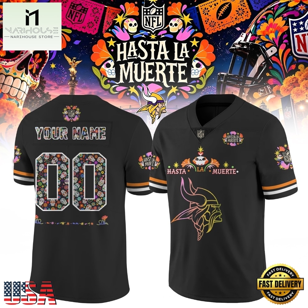 Minnesota Vikings NFL Hasta la Muerte 2026 Personalized Football Jersey, Trending Football Shirt Minnesota Vikings NFL Hasta la Muerte 2026 Personalized Football Jersey, Trending Football Shirt
