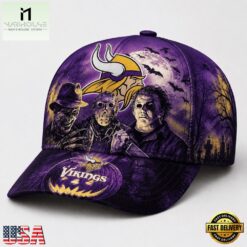 Minnesota Vikings NFL Horror Night Halloween 2026 Design Classic Cap, NFL Trendy Cap Minnesota Vikings Nfl Horror Night Halloween 2026 Design Classic Cap