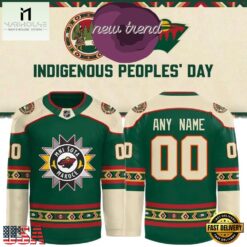 Minnesota Wild 2026 Indigenous Peoples Day Personalized Hockey Jersey, Hot 3D Shirt Trend Minnesota Wild 2026 Indigenous Peoples Day Personalized Hockey Jersey