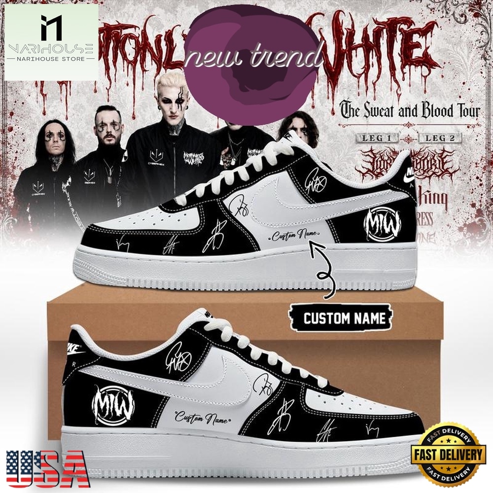 Motionless In White The Sweat and Blood Tour 2026 Air Force 1 Shoes Sneakers, Music Artist AF1 Shoes Motionless In White The Sweat and Blood Tour 2026 Air Force 1 Shoes Sneakers, Music Artist AF1 Shoes