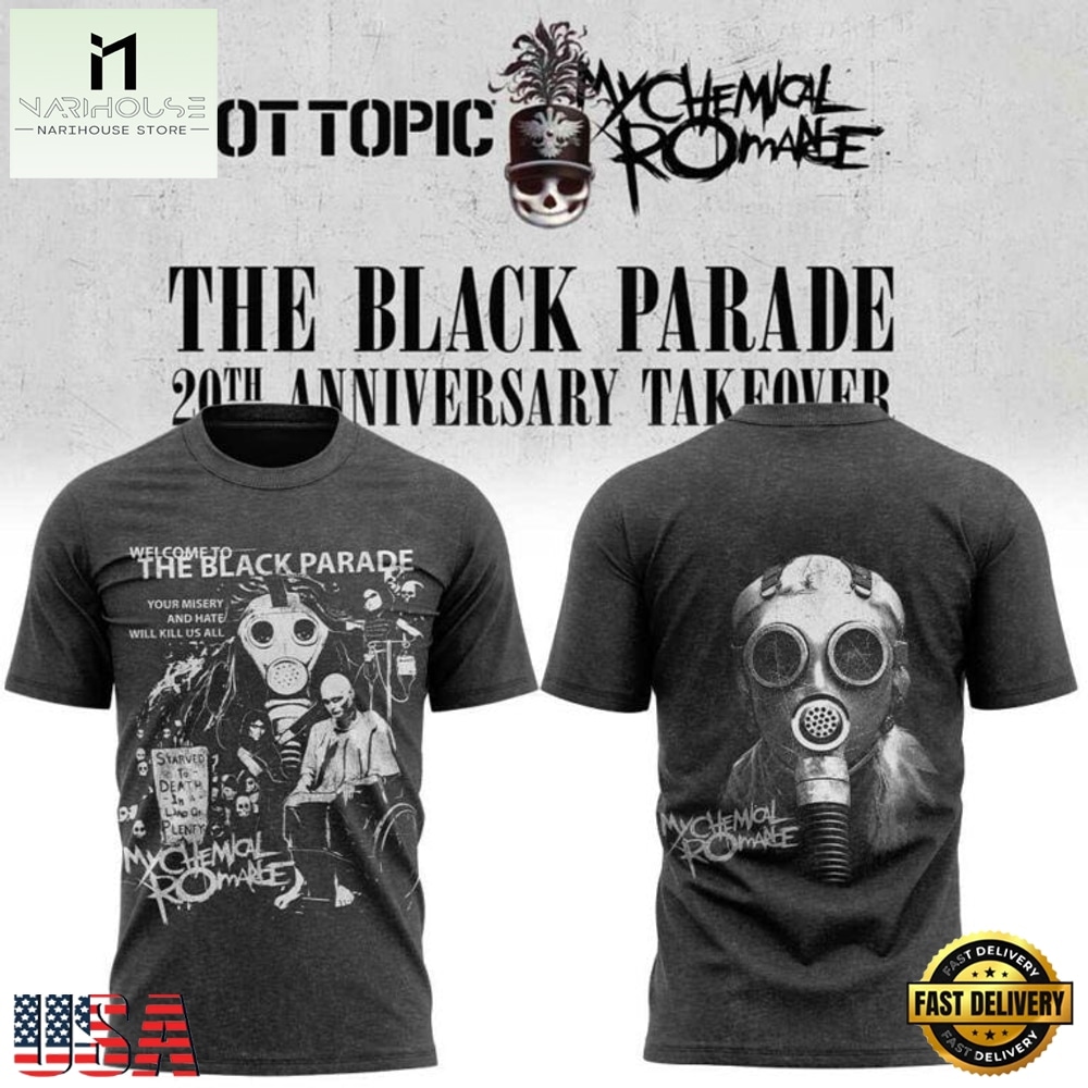 My Chemical Romance The Black Parade 20th Anniversary 2026 Special New T Shirt, Popular 3D Music Tee My Chemical Romance The Black Parade 20th Anniversary 2026 Special New T Shirt, Popular 3D Music Tee