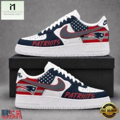 New England Patriots NFL American Flag Football Team Limited Air Force 1 Shoes Sneakers, NFL Team AF1 Shoes New England Patriots Nfl American Flag Football Team Limited Air Force 1 Shoes Sneakers
