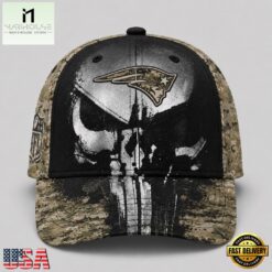 New England Patriots NFL Halloween Military Skull Camo Classic Cap, NFL Trendy Cap New England Patriots Nfl Halloween Military Skull Camo Classic Cap