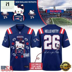 New England Patriots NFL x Hello Kitty 2026 Football Jersey Shirt, Trending Football Shirt New England Patriots Nfl X Hello Kitty 2026 Football Jersey Shirt