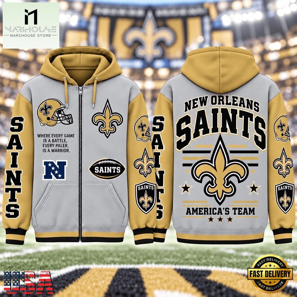 New Orleans Saints NFL Gridiron Heritage Zip Hoodie, NFL Sporty Shirt New Orleans Saints Nfl Gridiron Heritage Zip Hoodie