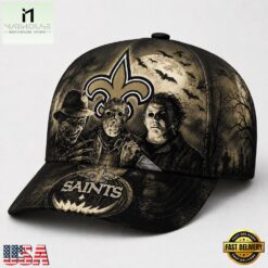 New Orleans Saints NFL Horror Night Halloween 2026 Design Classic Cap, NFL Trendy Cap New Orleans Saints Nfl Horror Night Halloween 2026 Design Classic Cap