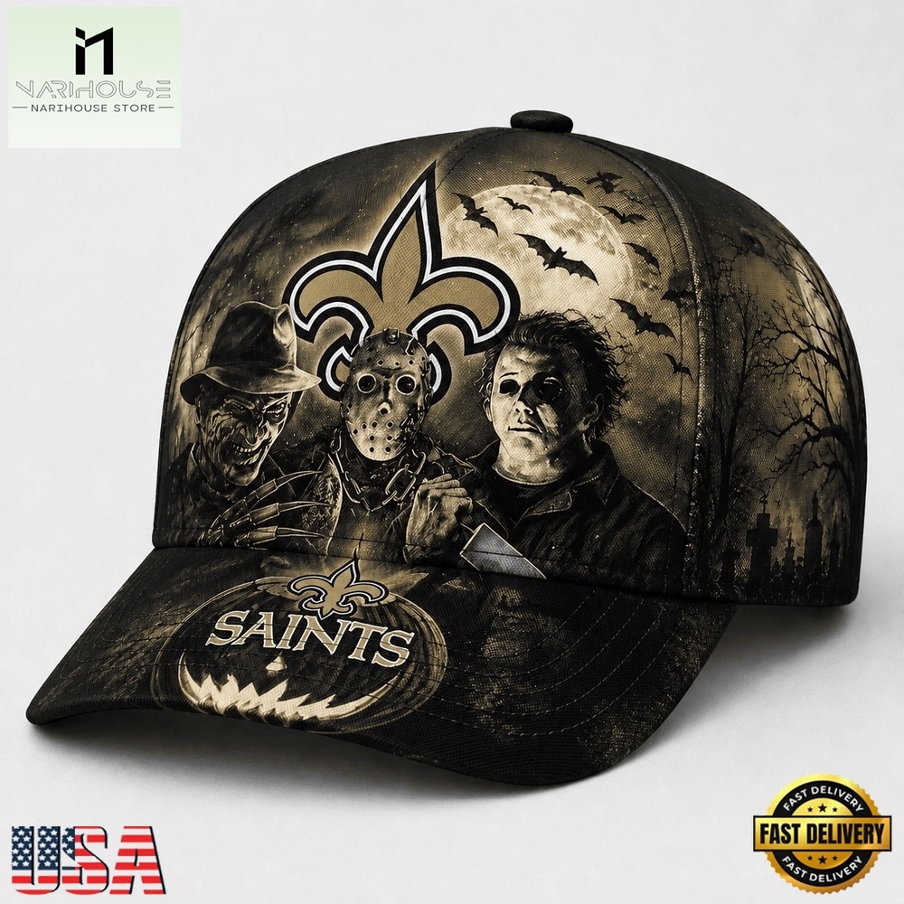 New Orleans Saints NFL Horror Night Halloween 2026 Design Classic Cap, NFL Trendy Cap New Orleans Saints NFL Horror Night Halloween 2026 Design Classic Cap, NFL Trendy Cap