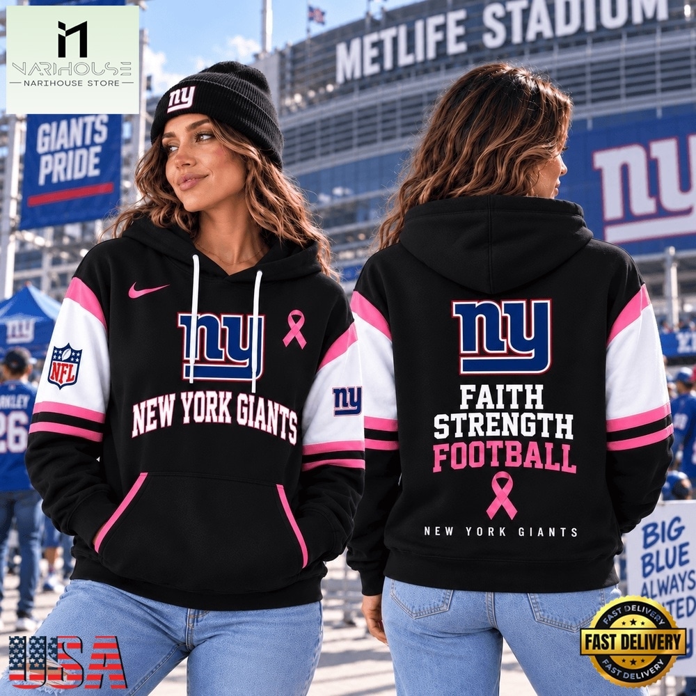 New York Giants NFL Breast Cancer Awareness Hoodie, Faith Strength Football 3D Shirt, NFL Sporty Shirt New York Giants NFL Breast Cancer Awareness Hoodie, Faith Strength Football 3D Shirt, NFL Sporty Shirt