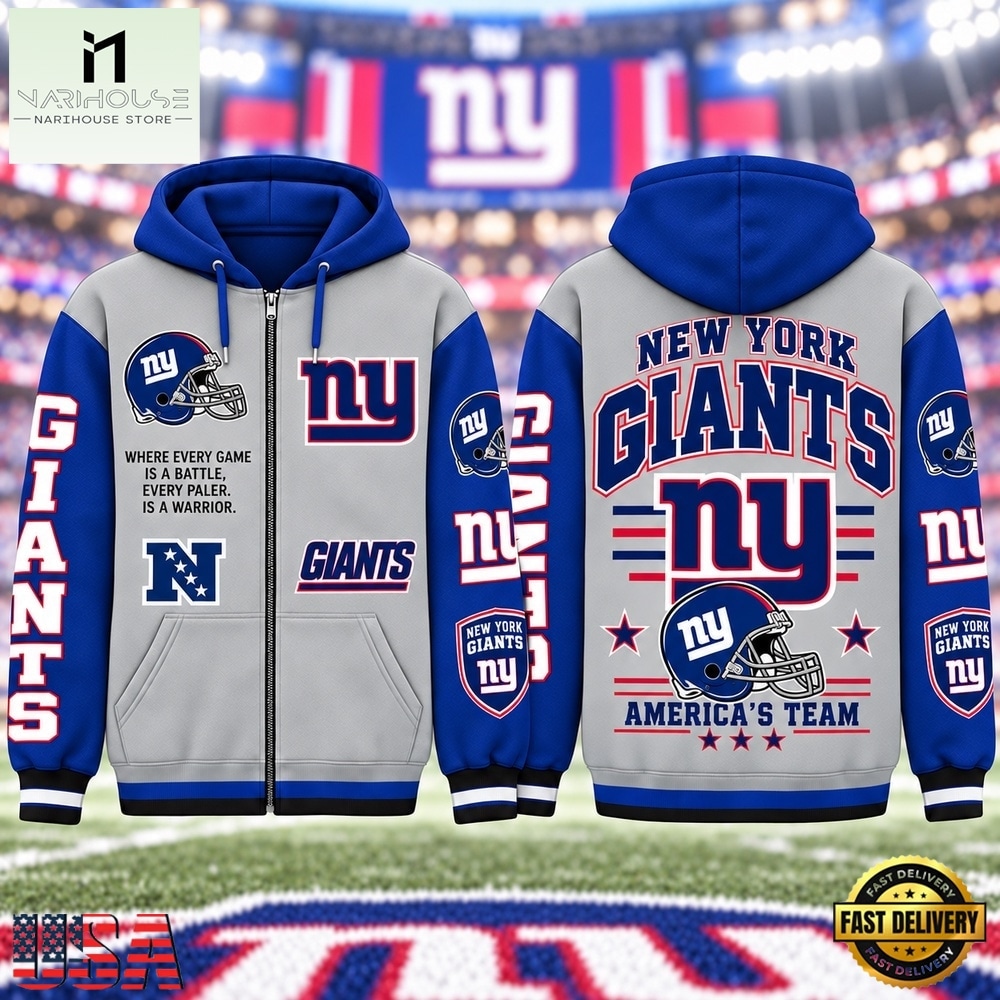New York Giants NFL Gridiron Heritage Zip Hoodie, NFL Sporty Shirt New York Giants Nfl Gridiron Heritage Zip Hoodie