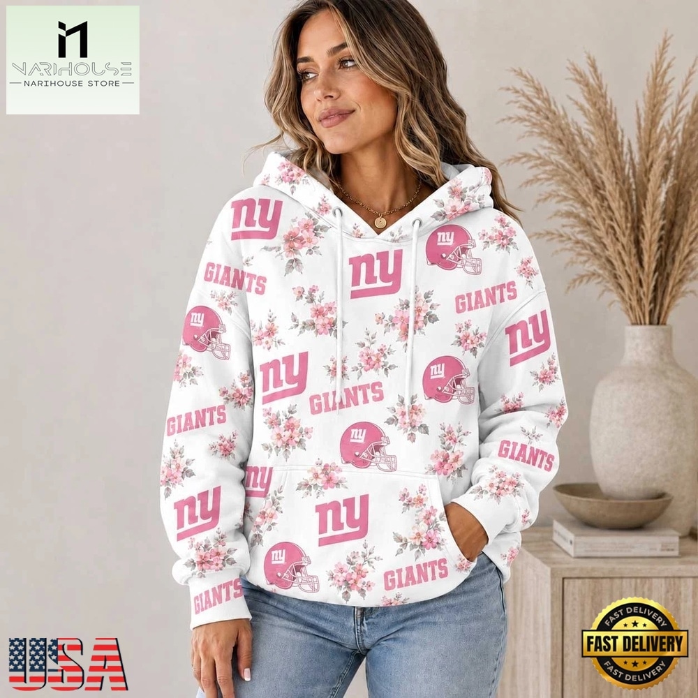 New York Giants NFL Pink Floral Team Pride Hoodie Shirt, NFL Sporty Shirt New York Giants NFL Pink Floral Team Pride Hoodie Shirt, NFL Sporty Shirt