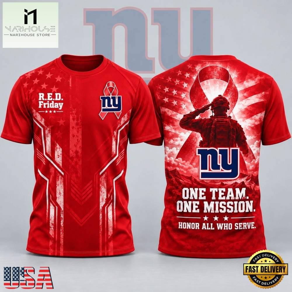 New York Giants NFL RED Friday One Team One Mission Patriotic Soldier Tribute T Shirt, NFL Sporty Shirt New York Giants NFL RED Friday One Team One Mission Patriotic Soldier Tribute T Shirt, NFL Sporty Shirt