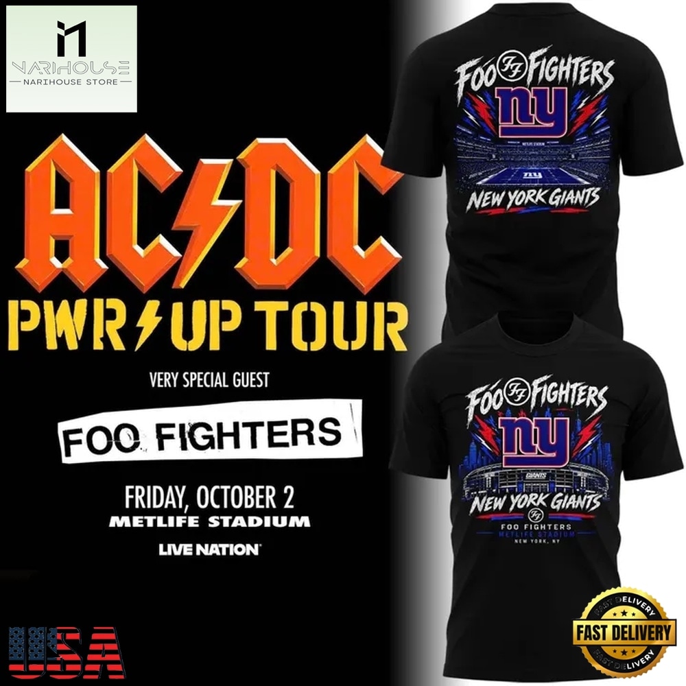 New York Giants x Foo Fighters 2026 T Shirt, Popular 3D Music Tee New York Giants x Foo Fighters 2026 T Shirt, Popular 3D Music Tee