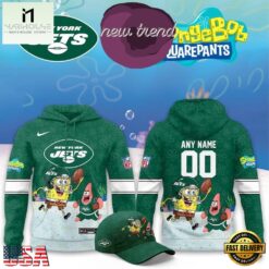 New York Jets x SpongeBob Limited Edition Personalized Hoodie, Hot 3D Shirt Trend New York Jets X Spongebob Limited Edition Personalized Hoodie