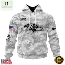NFL Baltimore Ravens Arctic Camo Salute To Service 2026 Design Hoodie, T Shirt, Sweatshirt, NFL Sporty Shirt Nfl Baltimore Ravens Arctic Camo Salute TO Service 2026 Design Hoodie T Shirt Sweatshirt 1