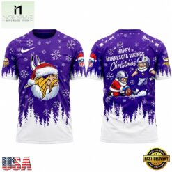 NFL Minnesota Vikings Christmas 2026 3D Shirt, Hot 3D Shirt Trend Nfl Minnesota Vikings Christmas 2026 3D Shirt