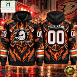 NHL Anaheim Ducks 2026 Honoring Firefighters Personalized Hoodie Shirt, NHL 3D Game Day Tee Nhl Anaheim Ducks 2026 Honoring Firefighters Personalized Hoodie Shirt