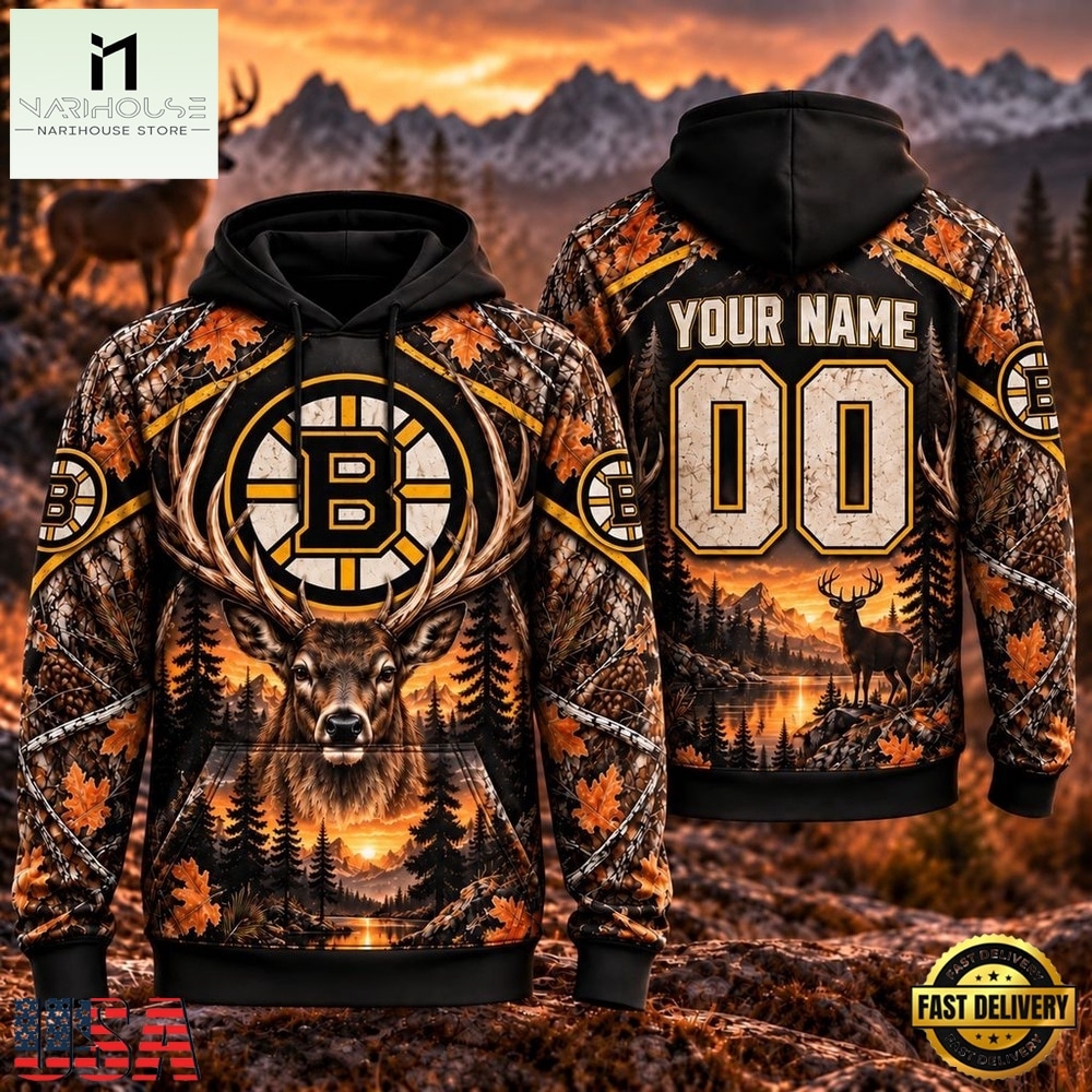 NHL Boston Bruins 2026 Personalized Hunting Camo Design Hoodie, NHL 3D Game Day Tee NHL Boston Bruins 2026 Personalized Hunting Camo Design Hoodie, NHL 3D Game Day Tee