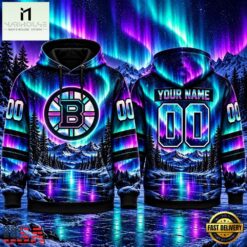 NHL Boston Bruins Special Design With Northern Lights 2026 Hoodie Shirt, NHL 3D Game Day Tee Nhl Boston Bruins Special Design With Northern Lights 2026 Hoodie Shirt