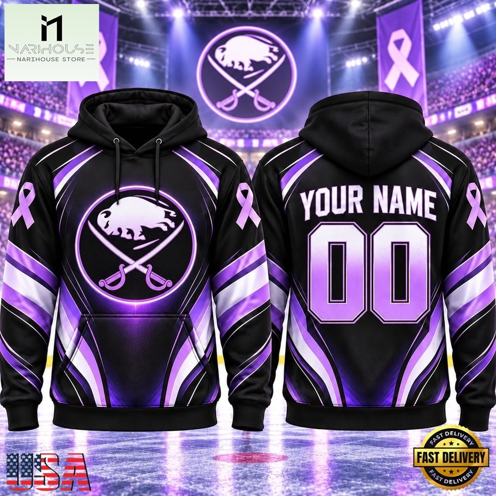 NHL Buffalo Sabres 2026 Hockey Fights Cancer Personalized Hoodie Shirt, NHL 3D Game Day Tee NHL Buffalo Sabres 2026 Hockey Fights Cancer Personalized Hoodie Shirt, NHL 3D Game Day Tee