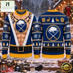 NHL Buffalo Sabres Funny Body Christmas Ugly Sweater, NHL 3D Game Day Tee Nhl Buffalo Sabres Funny Body Christmas Ugly Sweater