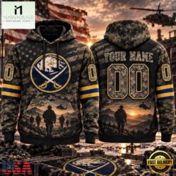 NHL Buffalo Sabres Military Appreciation Design Personalized Hoodie, NHL 3D Game Day Tee Nhl Buffalo Sabres Military Appreciation Design Personalized Hoodie
