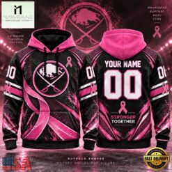 NHL Buffalo Sabres Pink Fights Breast Cancer 2026 Personalized Hoodie Shirt, NHL 3D Game Day Tee Nhl Buffalo Sabres Pink Fights Breast Cancer 2026 Personalized Hoodie Shirt