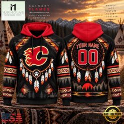 NHL Calgary Flames 2026 Native American Heritage Design Hoodie Shirt, NHL 3D Game Day Tee Nhl Calgary Flames 2026 Native American Heritage Design Hoodie Shirt