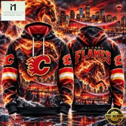 NHL Calgary Flames Special Mascot Design Concept Kit 2026 Hoodie Shirt, NHL 3D Game Day Tee Nhl Calgary Flames Special Mascot Design Concept Kit 2026 Hoodie Shirt