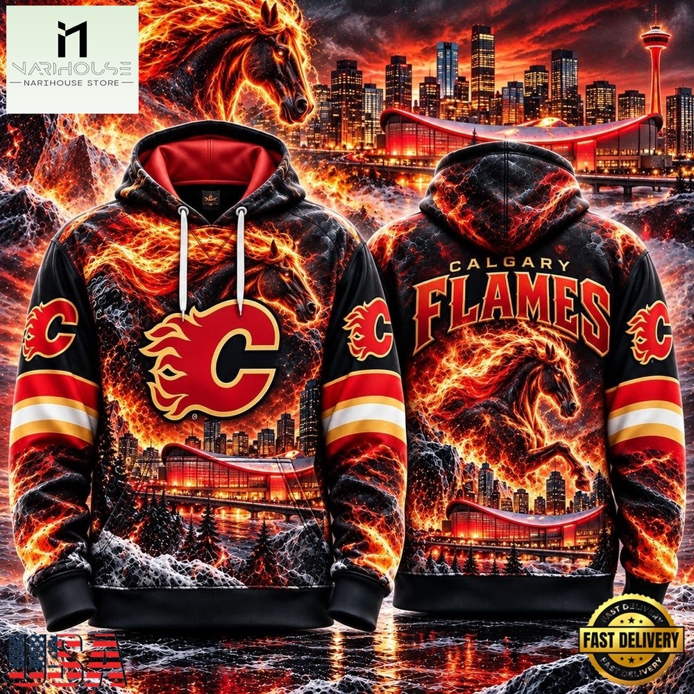 NHL Calgary Flames Special Mascot Design Concept Kit 2026 Hoodie Shirt, NHL 3D Game Day Tee NHL Calgary Flames Special Mascot Design Concept Kit 2026 Hoodie Shirt, NHL 3D Game Day Tee