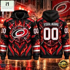 NHL Carolina Hurricanes 2026 Honoring Firefighters Personalized Hoodie Shirt, NHL 3D Game Day Tee Nhl Carolina Hurricanes 2026 Honoring Firefighters Personalized Hoodie Shirt