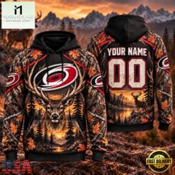 NHL Carolina Hurricanes 2026 Personalized Hunting Camo Design Hoodie, NHL 3D Game Day Tee Nhl Carolina Hurricanes 2026 Personalized Hunting Camo Design Hoodie