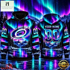 NHL Carolina Hurricanes Special Design With Northern Lights 2026 Hoodie Shirt, NHL 3D Game Day Tee Nhl Carolina Hurricanes Special Design With Northern Lights 2026 Hoodie Shirt