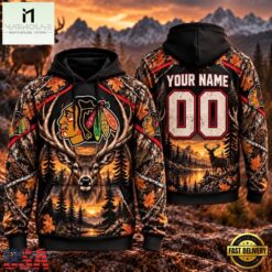 NHL Chicago Blackhawks 2026 Personalized Hunting Camo Design Hoodie, NHL 3D Game Day Tee Nhl Chicago Blackhawks 2026 Personalized Hunting Camo Design Hoodie