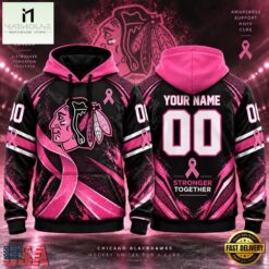 NHL Chicago Blackhawks Pink Fights Breast Cancer 2026 Personalized Hoodie Shirt, NHL 3D Game Day Tee Nhl Chicago Blackhawks Pink Fights Breast Cancer 2026 Personalized Hoodie Shirt
