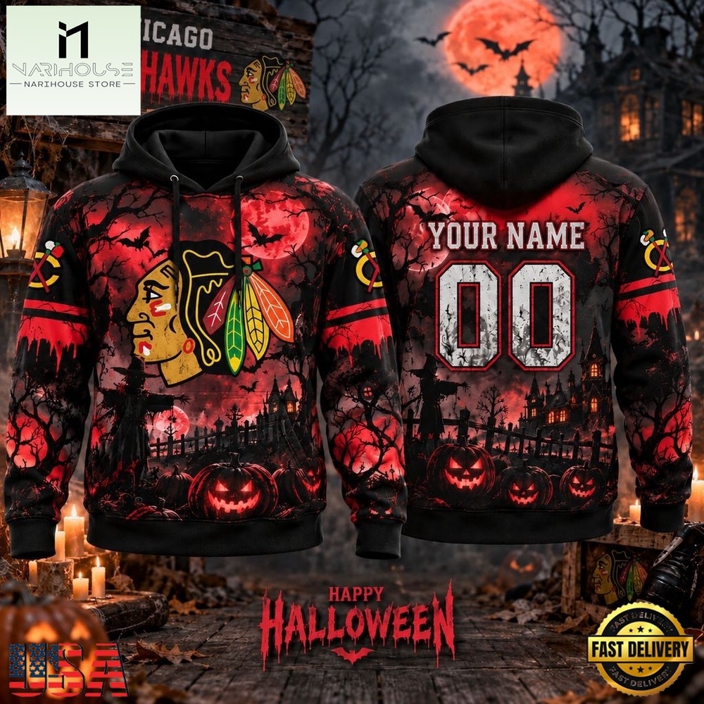 NHL Chicago Blackhawks Special Halloween 2026 Design Hoodie Shirt, NHL 3D Game Day Tee NHL Chicago Blackhawks Special Halloween 2026 Design Hoodie Shirt, NHL 3D Game Day Tee