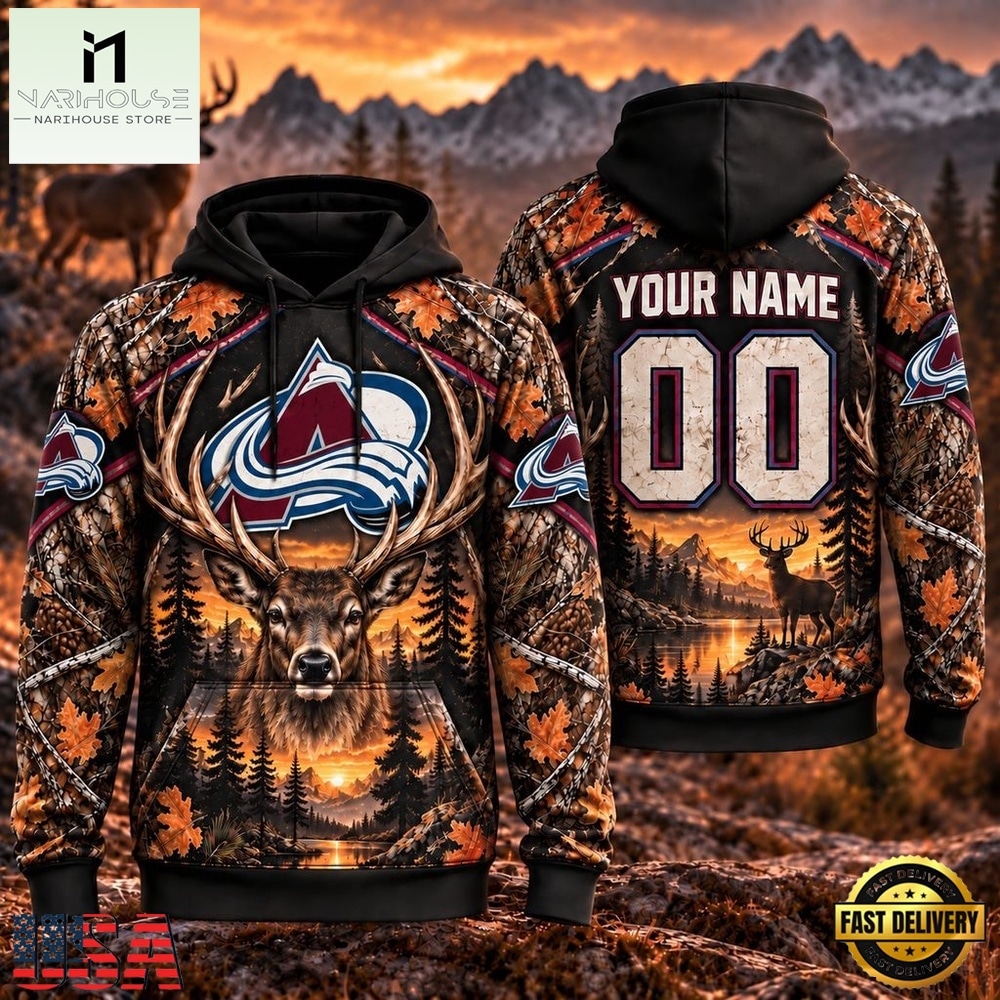 NHL Colorado Avalanche 2026 Personalized Hunting Camo Design Hoodie, NHL 3D Game Day Tee NHL Colorado Avalanche 2026 Personalized Hunting Camo Design Hoodie, NHL 3D Game Day Tee