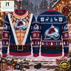 NHL Colorado Avalanche Funny Body Christmas Ugly Sweater, NHL 3D Game Day Tee Nhl Colorado Avalanche Funny Body Christmas Ugly Sweater