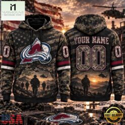 NHL Colorado Avalanche Military Appreciation Design Personalized Hoodie, NHL 3D Game Day Tee Nhl Colorado Avalanche Military Appreciation Design Personalized Hoodie