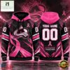 NHL Colorado Avalanche Pink Fights Breast Cancer 2026 Personalized Hoodie Shirt, NHL 3D Game Day Tee Nhl Colorado Avalanche Pink Fights Breast Cancer 2026 Personalized Hoodie Shirt