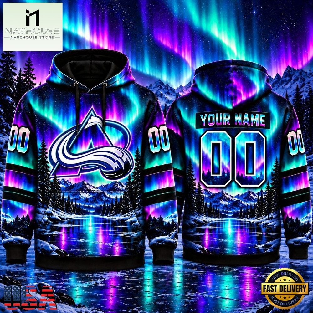 NHL Colorado Avalanche Special Design With Northern Lights 2026 Hoodie Shirt, NHL 3D Game Day Tee NHL Colorado Avalanche Special Design With Northern Lights 2026 Hoodie Shirt, NHL 3D Game Day Tee