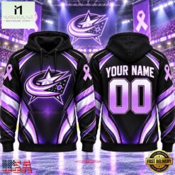 NHL Columbus Blue Jackets 2026 Hockey Fights Cancer Personalized Hoodie Shirt, NHL 3D Game Day Tee Nhl Columbus Blue Jackets 2026 Hockey Fights Cancer Personalized Hoodie Shirt