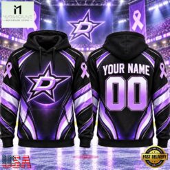 NHL Dallas Stars 2026 Hockey Fights Cancer Personalized Hoodie Shirt, NHL 3D Game Day Tee Nhl Dallas Stars 2026 Hockey Fights Cancer Personalized Hoodie Shirt