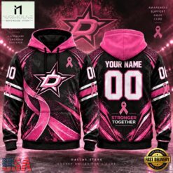 NHL Dallas Stars Pink Fights Breast Cancer 2026 Personalized Hoodie Shirt, NHL 3D Game Day Tee Nhl Dallas Stars Pink Fights Breast Cancer 2026 Personalized Hoodie Shirt