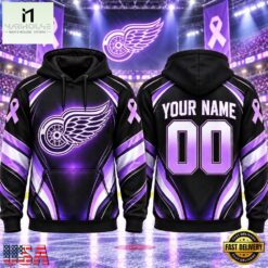 NHL Detroit Red Wings 2026 Hockey Fights Cancer Personalized Hoodie Shirt, NHL 3D Game Day Tee Nhl Detroit Red Wings 2026 Hockey Fights Cancer Personalized Hoodie Shirt