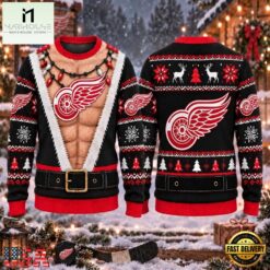 NHL Detroit Red Wings Funny Body Christmas Ugly Sweater, NHL 3D Game Day Tee Nhl Detroit Red Wings Funny Body Christmas Ugly Sweater